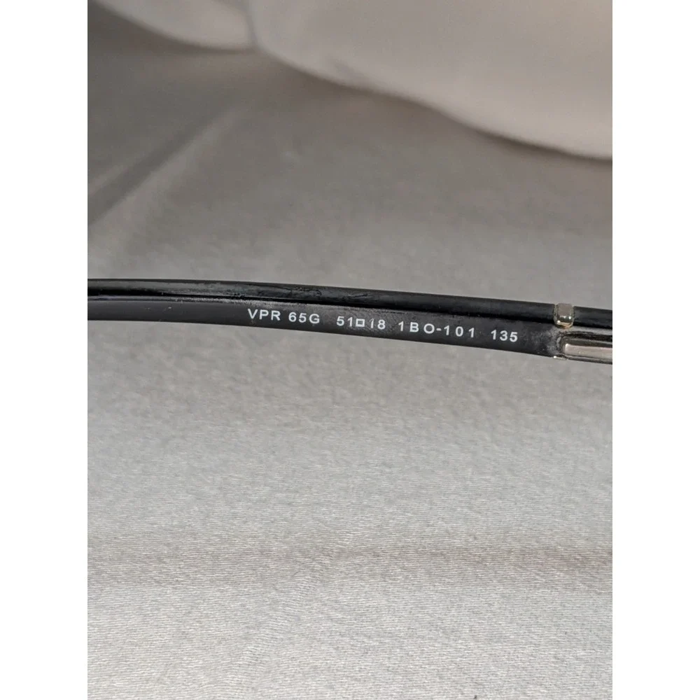 Mens Unisex Prada Eyeglasses Full Frame Wire Rim Rectangle Black VPR 65G 1B0-101